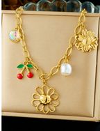 Colar Flor de Cerejeira e Girassol – Delicado e Sofisticado ✨