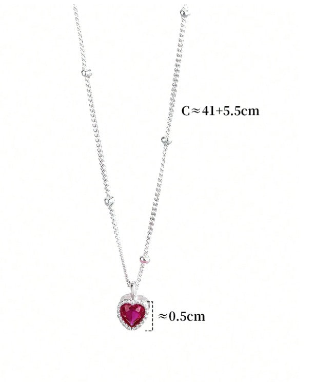 💗 Colar com pingente de coração em prata esterlina 925 ✨