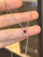 💗 Colar com pingente de coração em prata esterlina 925 ✨