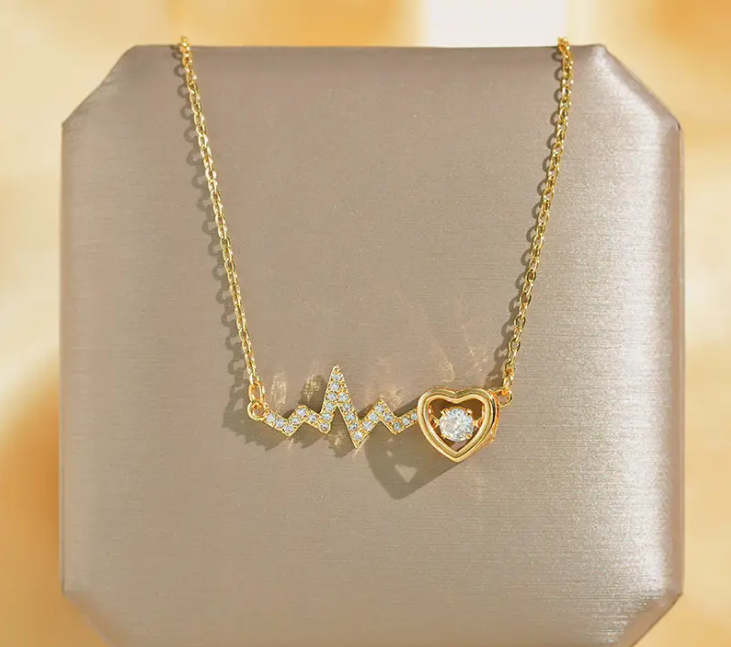 ✨ Colar de Coração em Aço Inoxidável com Zircônia Cúbica – Elegância que ilumina qualquer ocasião