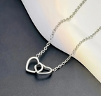 Colar de Coração Duplo em Prata Esterlina 925 ✨