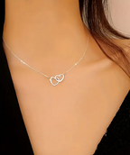 Colar de Coração Duplo em Prata Esterlina 925 ✨