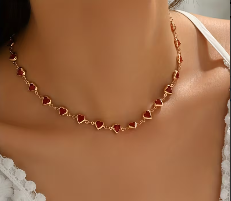 ✨ Colar Coração Entrelançado KC – Corrente Minimalista com Pingente de Cristal 💖✨