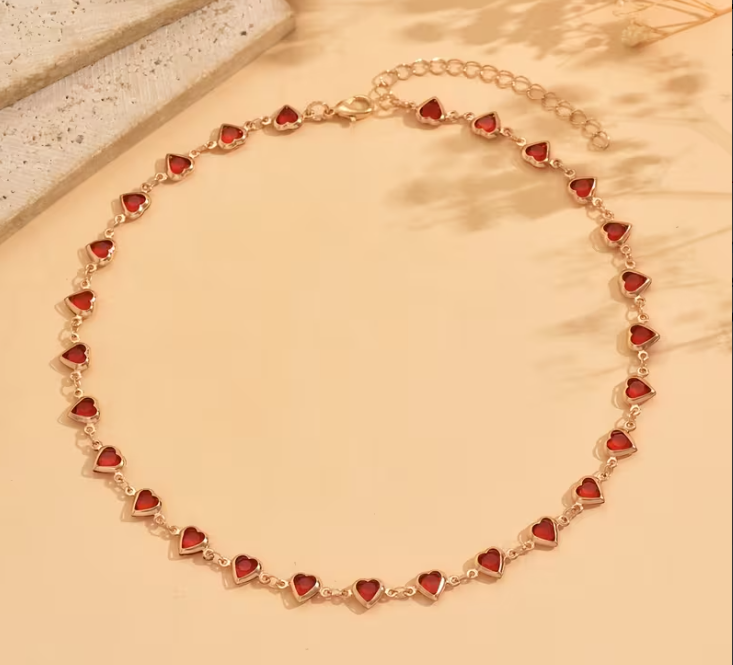 ✨ Colar Coração Entrelançado KC – Corrente Minimalista com Pingente de Cristal 💖✨