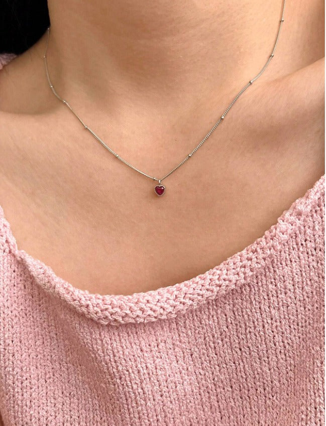 💗 Colar com pingente de coração em prata esterlina 925 ✨