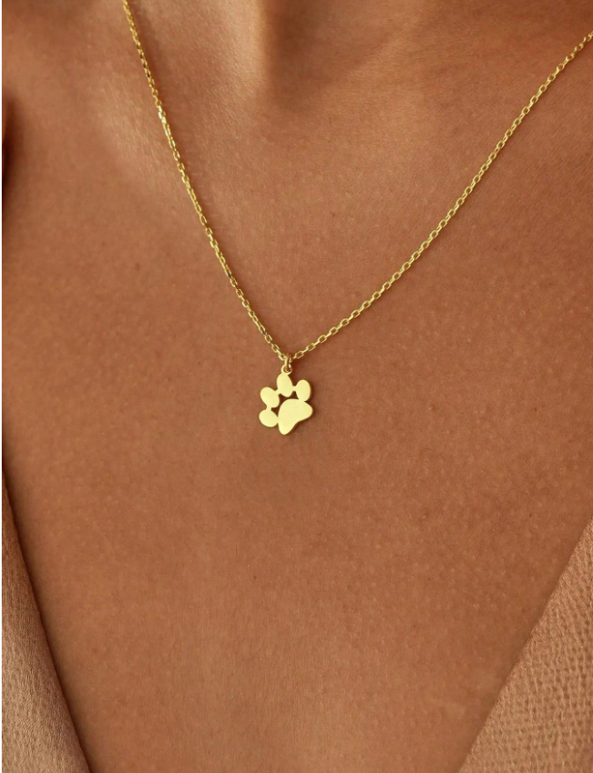 Colar Pingente Patinha – Aço Inoxidável 🐾